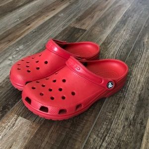 Red Classic Crocs W8